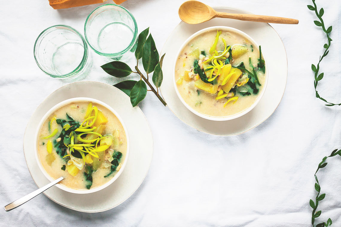 Colcannon-inspired Vegan Potato soup