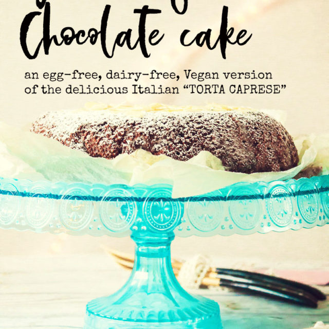 Vegan Gluten-Free Caprese Chocolate Cake - flourless, egg-free, dairy-free, 1-bowl chocolate wonder