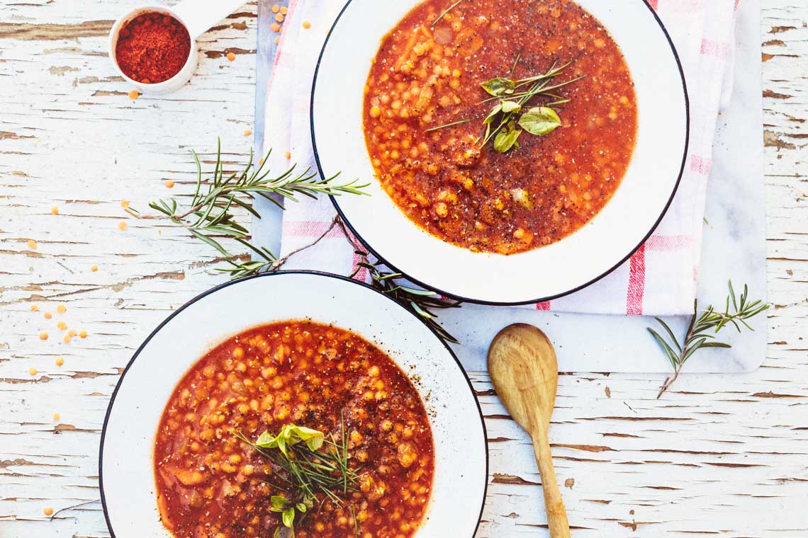 Hungarian red lentil soup from The Vegan 8