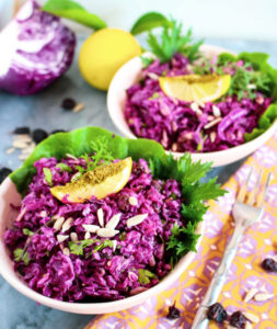 Red Cabbage Raisin Slaw