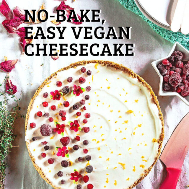 The beauty of of this no-bake, easy Vegan cheesecake recipe is that it will bring you right back to fond memories. And it doesn't require soaking expensive nuts, nor crazy amounts of sugar. This easy nut-free Vegan cheesecake stars a zesty topping, and you can team it with extra berries for a pop of color.