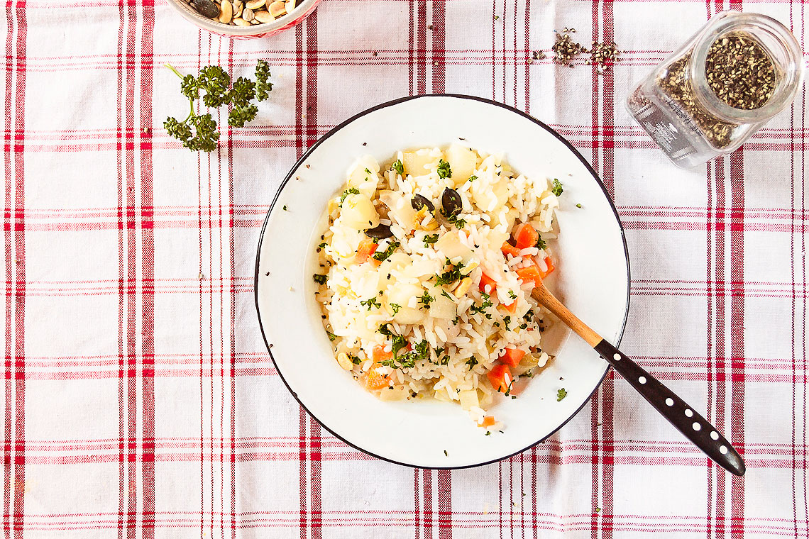 no-fuss Vegan endive risotto