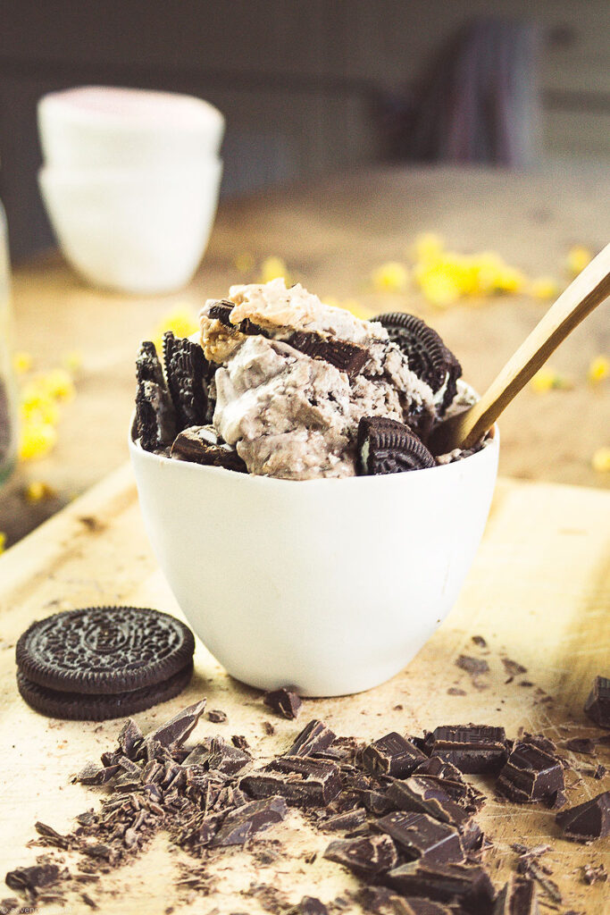 cookies and chocolate chips Vegan ice cream